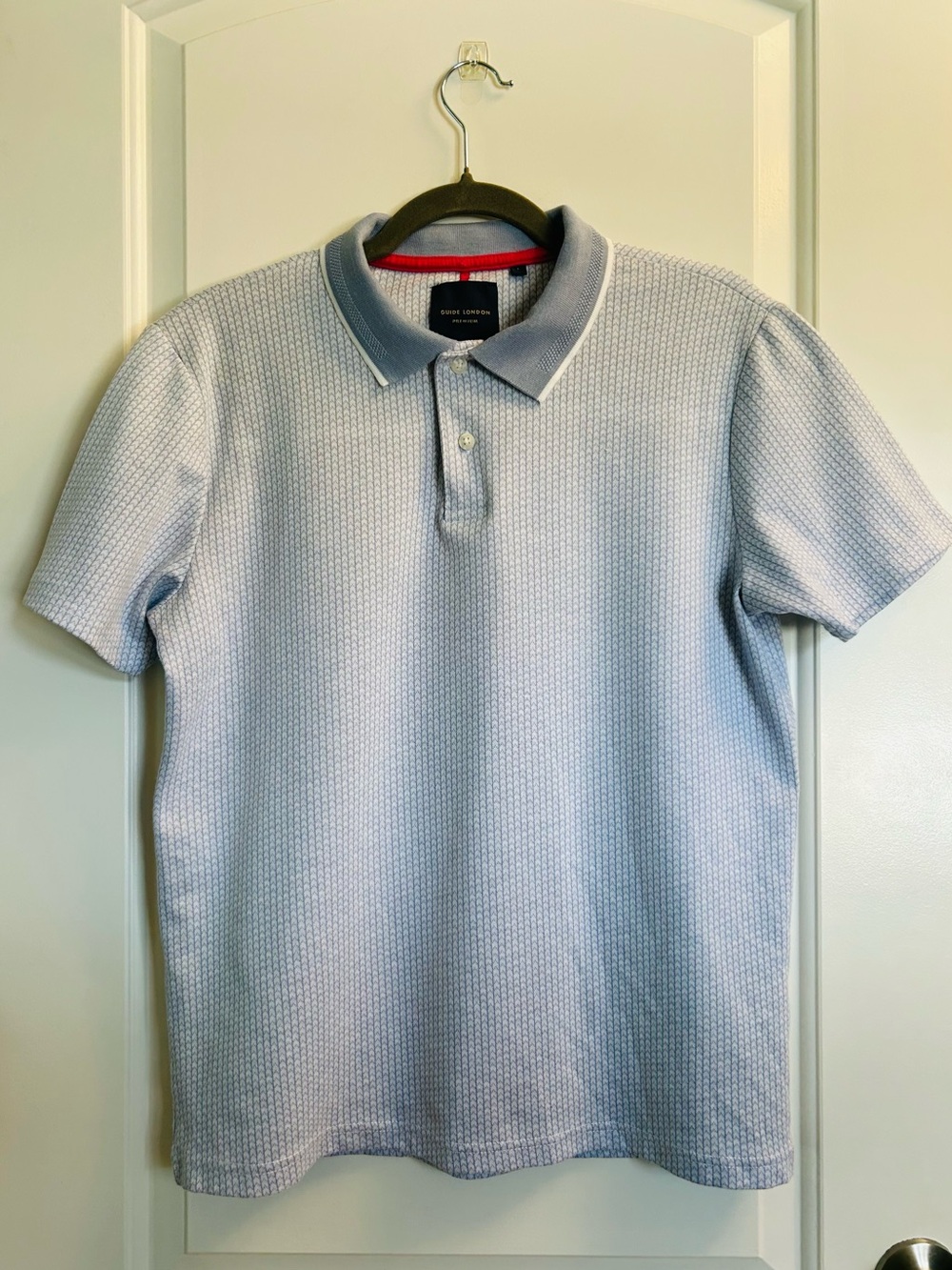 GUIDE LONDON Men's Premium Micro-Pattern Knit Polo Shirt
